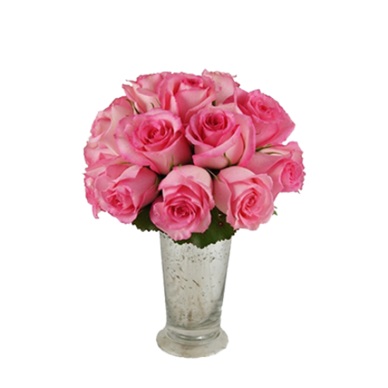 12 Imported Long Stem Pink Roses