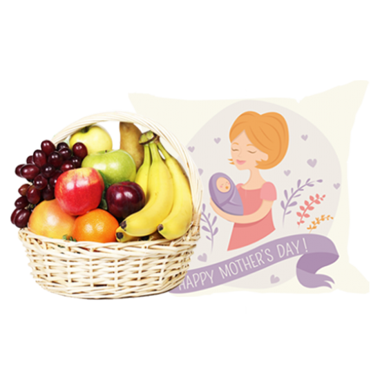 Love Fruit Basket with Love Cushion for Mother