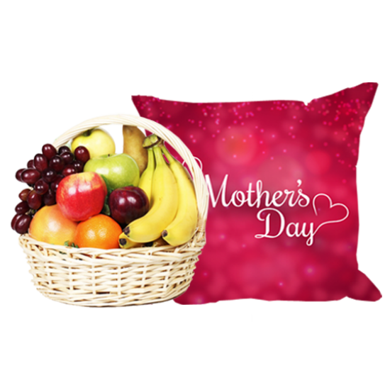 Love Fruit Basket with Love Cushion for Mother