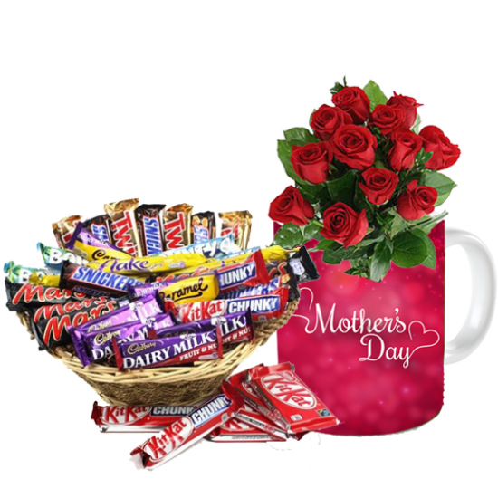 Flower Mug + Chocolate Basket