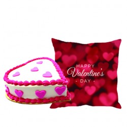 Love cushion with Heart Cake